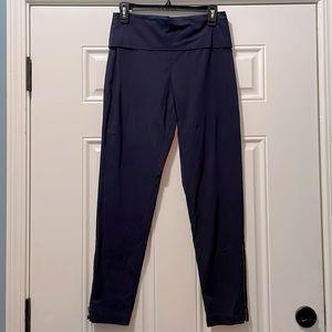 Bitte Kai Rand Navy fold over waist magic pants with ankle zipper detail, medium
